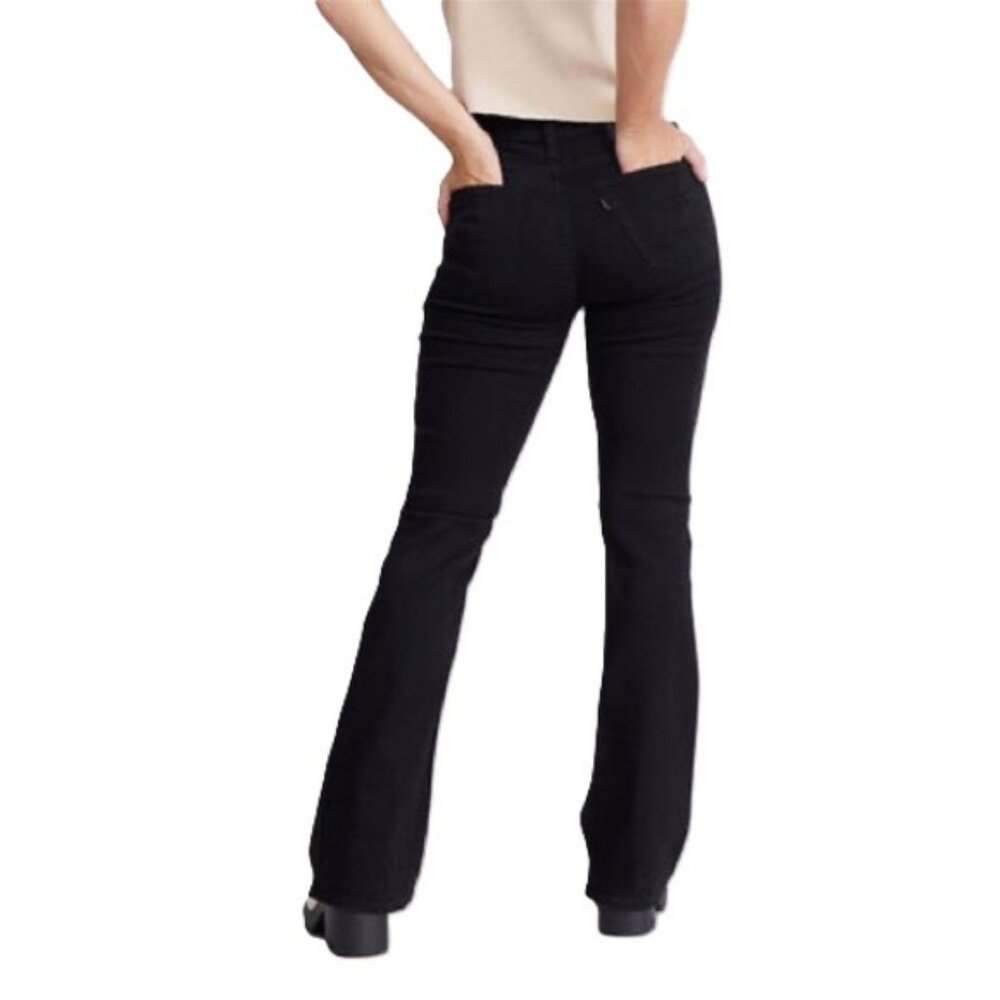 Levi's Women's 726 High-Rise Flare Stretch Denim Jeans Black 34 X 32 NWT - Picture 3 of 15